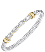 Sterling Silver & Yellow Gold Diamond Closed Bracelet by VAHAN