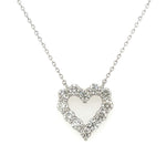 14K White Gold 0.77cttw Diamond Heart Necklace