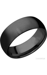8 mm wide Domed Zirconium band.