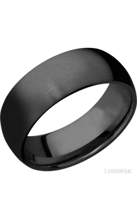 8 mm wide Domed Zirconium band.