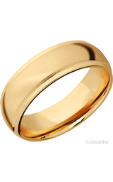 7 mm wide Domed Stepped Down Edges 10K Yellow Gold band.