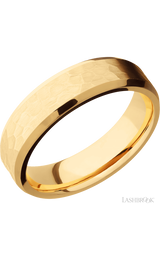 6 mm wide Beveled 14K Yellow Gold band.