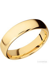 6 mm wide Domed Bevel 14K Yellow Gold band.