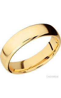 6 mm wide Domed Bevel 14K Yellow Gold band.