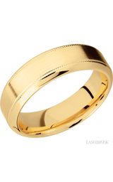 7 mm wide High Bevel Milgrain 14K Yellow Gold band.