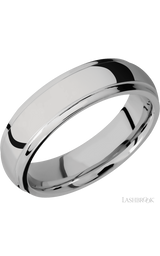 6 mm wide Domed Stepped Down Edges Titanium band.