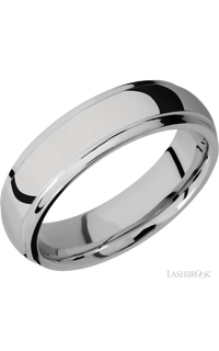 6 mm wide Domed Stepped Down Edges Titanium band.