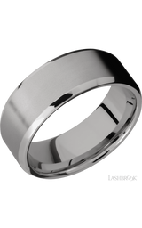 8 mm wide Beveled Titanium band.