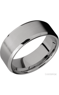 8 mm wide Beveled Titanium band.