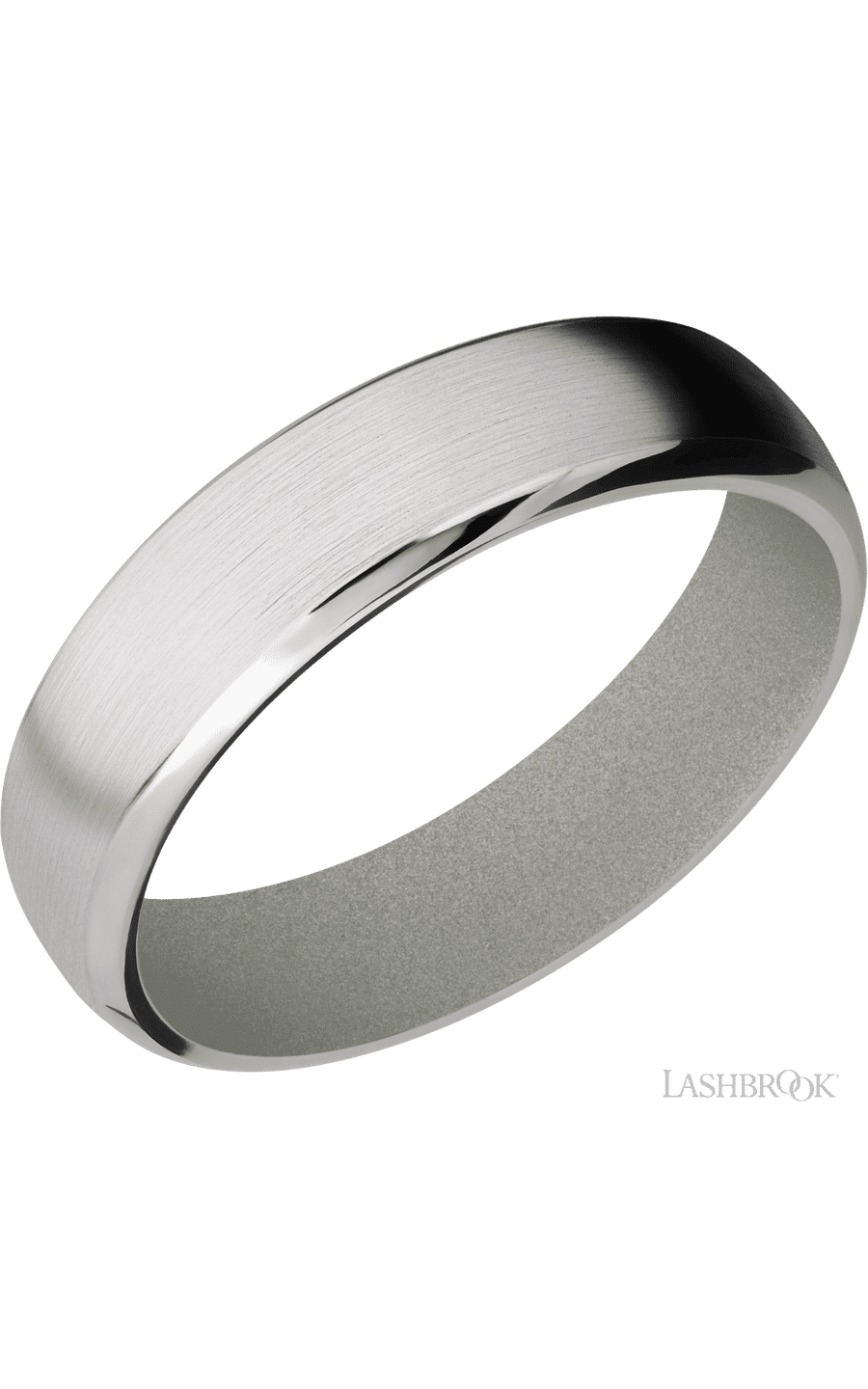 6 mm wide Domed Bevel Cobalt Chrome band featuring a Gun Metal Grey sleeve.