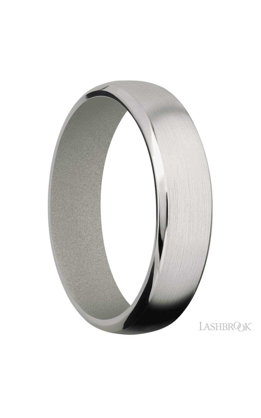 6 mm wide Domed Bevel Cobalt Chrome band featuring a Gun Metal Grey sleeve.