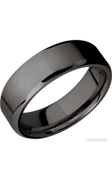 7 mm wide Beveled Tantalum Noir band.