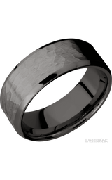 8 mm wide Beveled Tantalum Noir band.