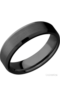 6 mm wide Beveled Zirconium band.