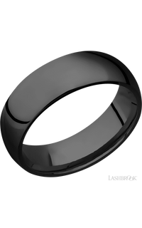 7 mm wide Domed Zirconium band.