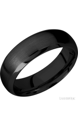 7 mm wide Domed Bevel Zirconium band.