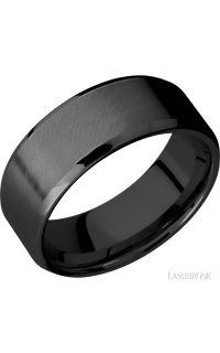 8 mm wide Beveled Zirconium band.