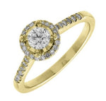 Round Engagement Ring with Diamond Halo
