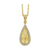 Steel Yellow Gold Plated Tear Drop with CZ