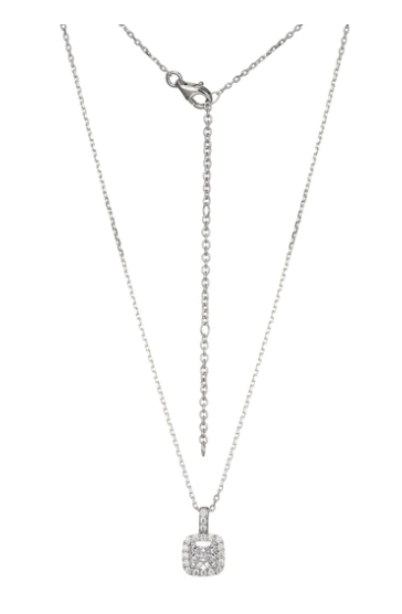 Radiance Cushion Cut Cubic Zirconia Halo Pendant by ELLE