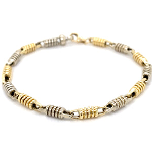 Estate Two Tone Coiled Link Bracelet