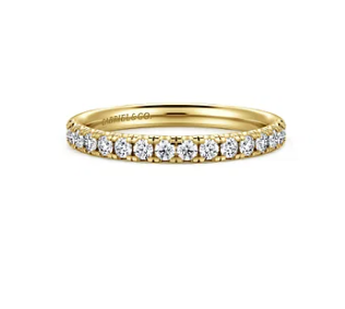 14K Yellow Gold 0.39cttw SI2 G-H Diamond Matching Wedding Band by Gabriel