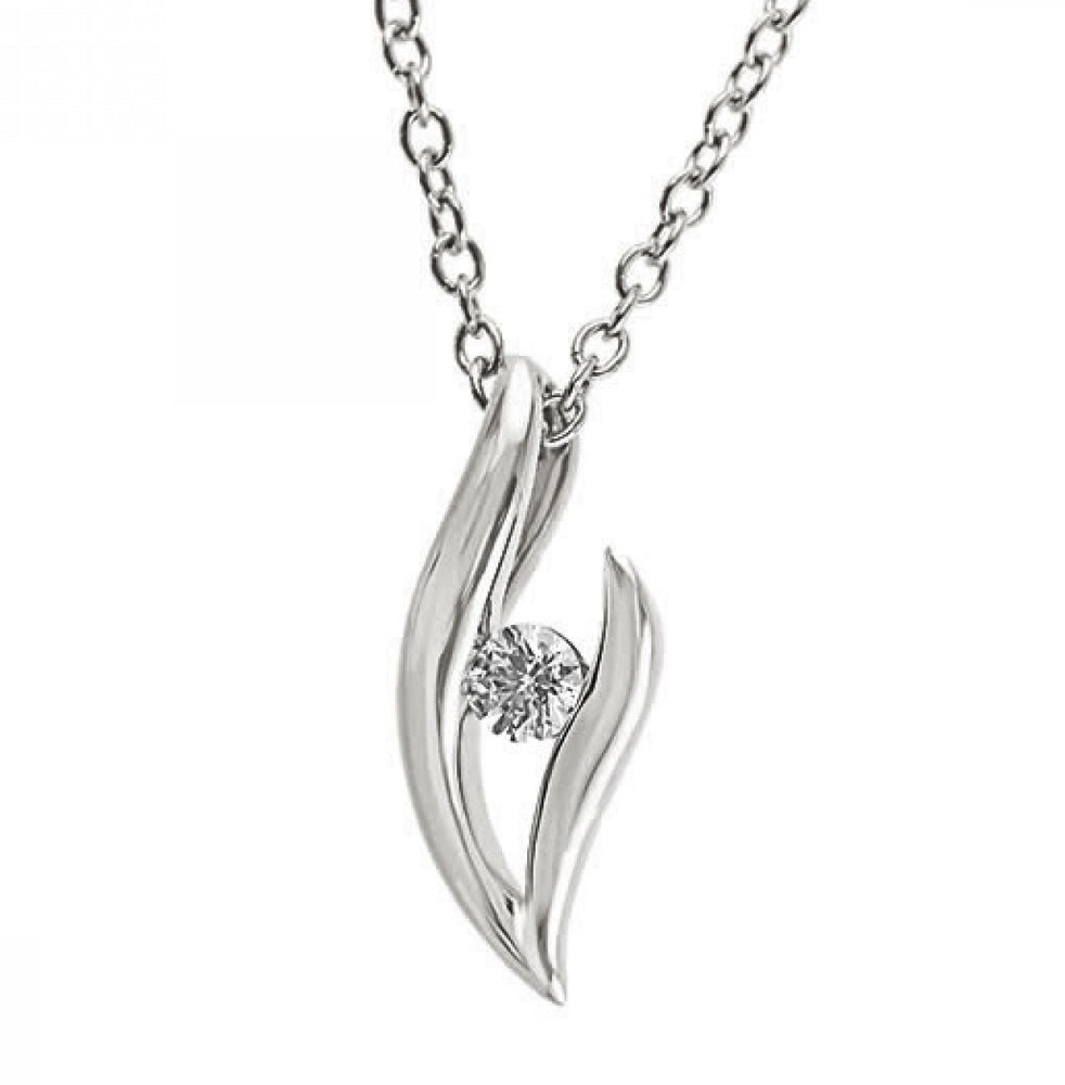 Sterling Silver 0.05ct I1 Diamond Pendant Necklace