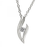Sterling Silver 0.05ct I1 Diamond Pendant Necklace