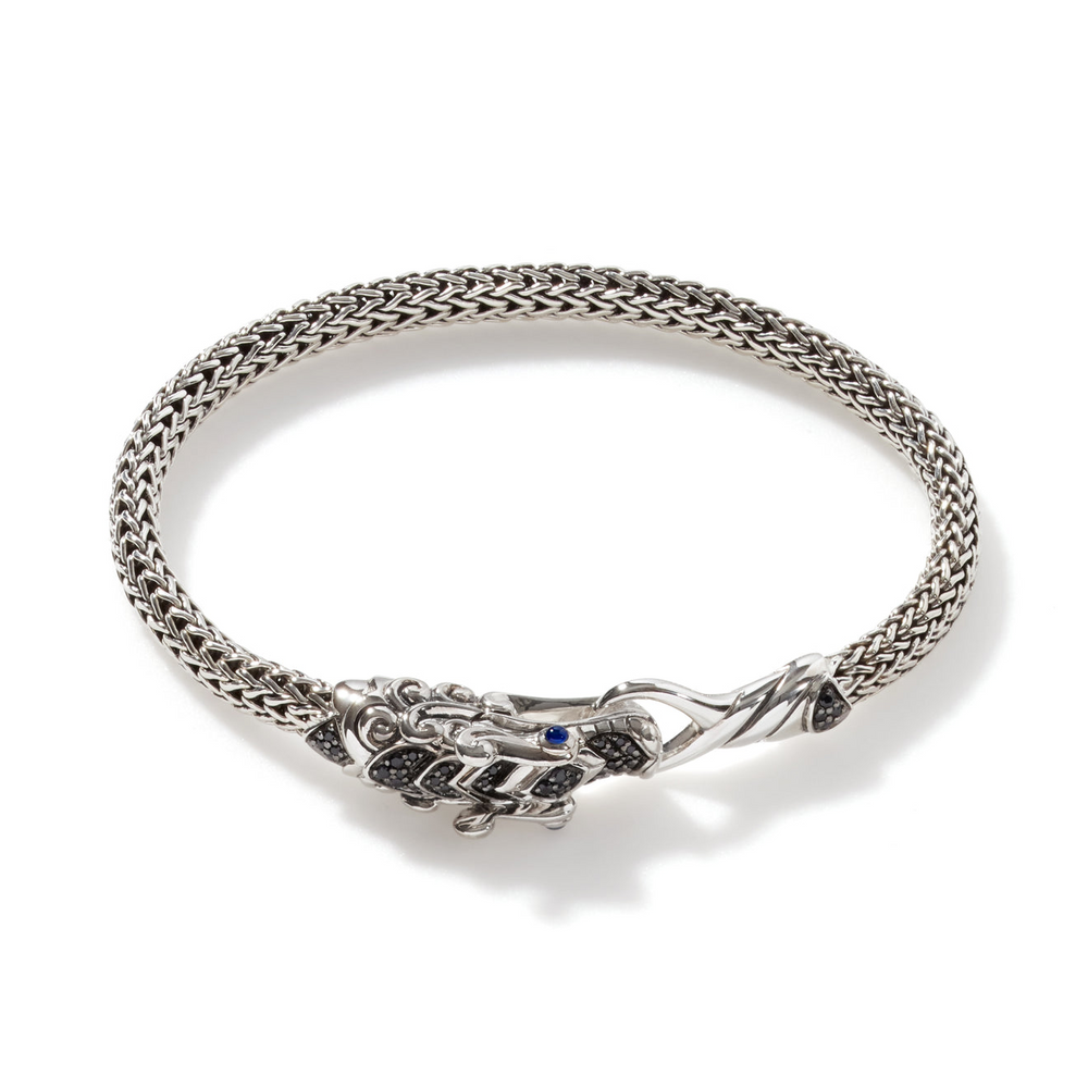 Naga Heritage Sterling Silver Bracelet with Blue & Black Sapphires by John Hardy
