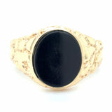 Estate Oval Black Onyx Signet Ring