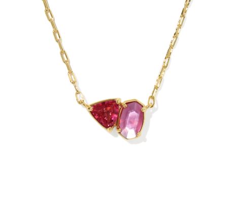 Tatum Gold Plated Pink Mix Short Pendant Necklace by Kendra Scott
