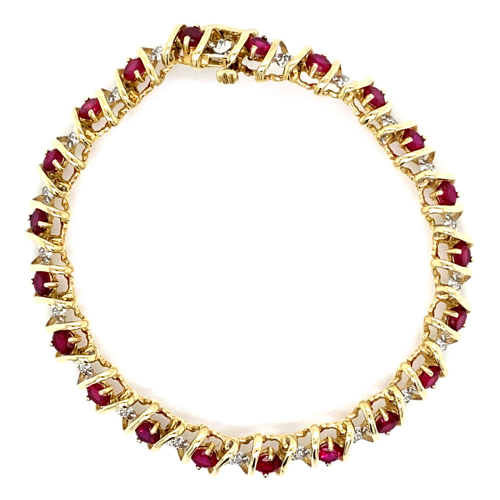 Estate Synthetic Ruby Bracelet