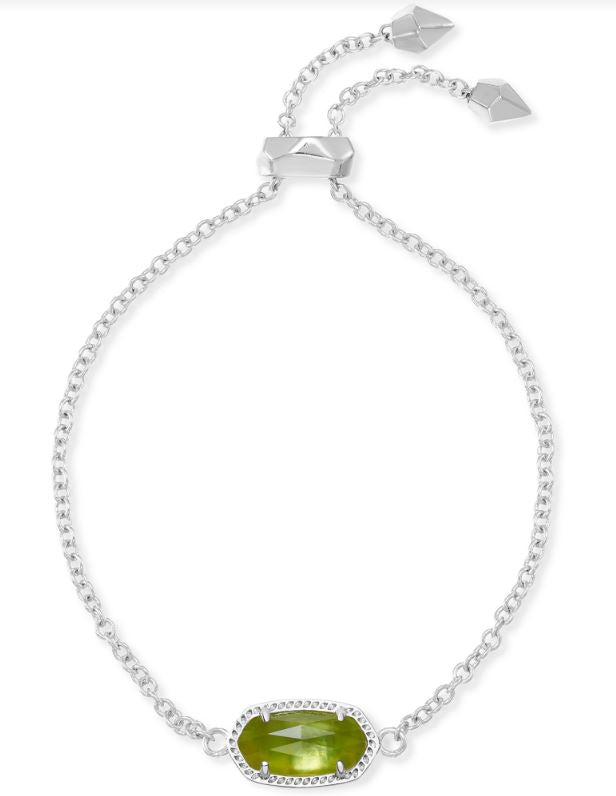 Elaina Rhodium Peridot Illusion Delicate Chain Bracelet by Kendra Scott