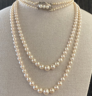 Estate 31-32" Double Strand Akoya Pearls