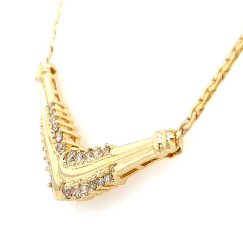 Estate Diamond V-Shaped Necklace