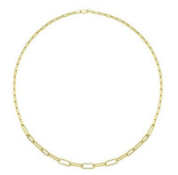 14K Yellow Gold Diamond Paper Clip Necklace