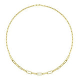 14K Yellow Gold Diamond Paper Clip Necklace