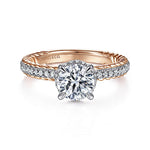 Vetta - 14K White-Rose Gold Round Diamond Engagement Ring