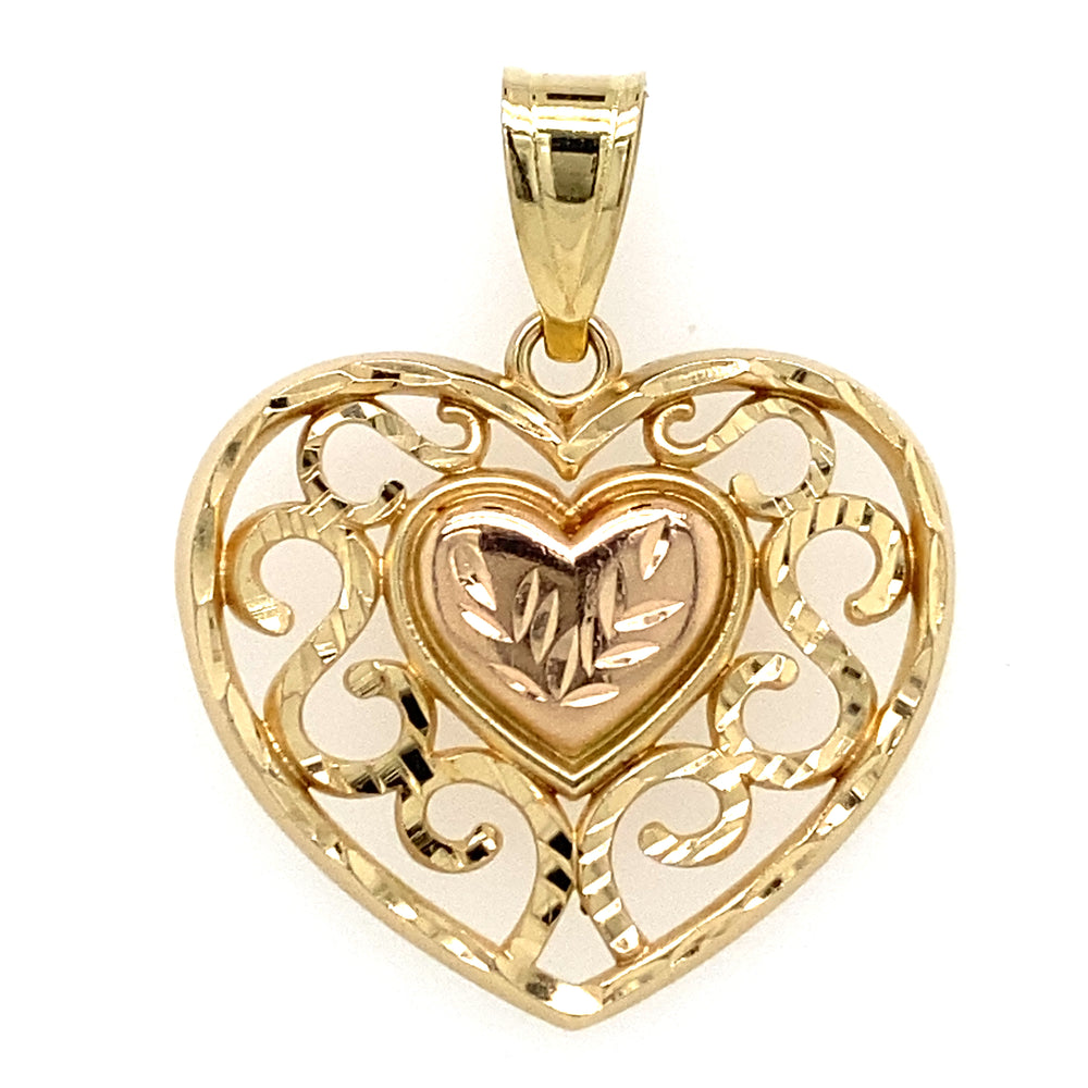 Estate Fancy Heart Pendant