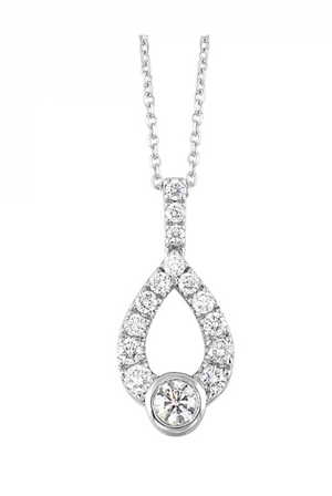 14K White Gold 0.25cttw Diamond Pendant