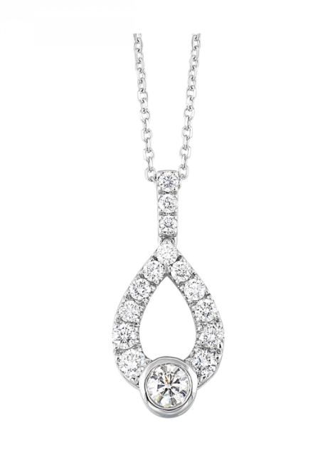 14K White Gold 0.25cttw Diamond Pendant