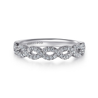 Treviso - Twisted-14K White Gold Twisted Diamond Anniversary Band - 0.2 ct