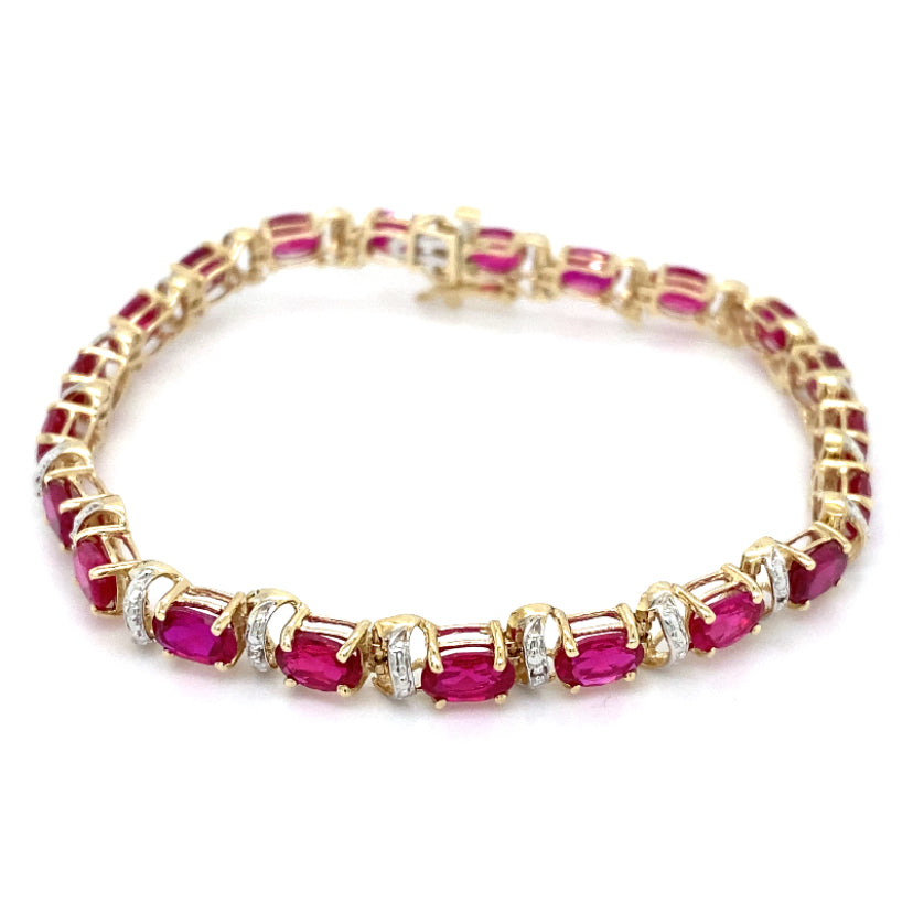 Estate Synthetic Ruby Bracelet