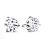 18K White Gold, Hearts on Fire Solitaire Stud Diamond Earrings
