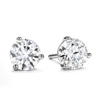 18K White Gold, Hearts on Fire Solitaire Stud Diamond Earrings