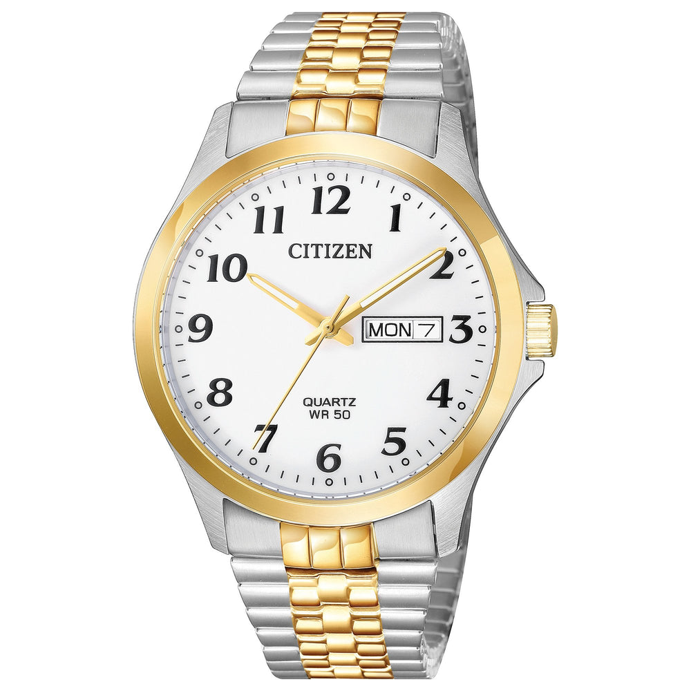 Men's SL Quartz Two Tone Expansion Band Day Date Analog Watch, by Citizen