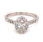 Lab Grown Diamond Engagement Ring with Oval Center and Halo