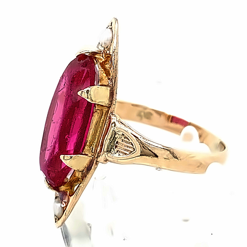 
            
                Load image into Gallery viewer, Estate Simulated Ruby Ring
            
        