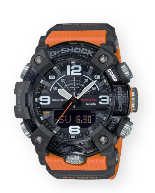 Mudmaster, Mud Resistant, Quad Sensor, Super LWD, Orange Band by G-Shock