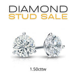 14K White Gold 1.50cttw J-K I1 Diamond Stud Earrings